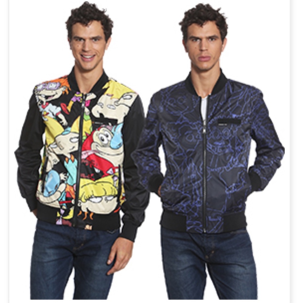 MEMBERS ONLY 90s NICKELODEON Cartoon Unisex Reversible Jacket Mens M - Picture 2 of 12
